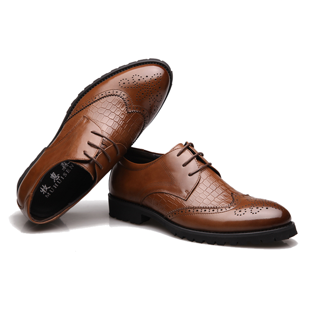 Classic Brown Wingtip Oxford Formal Shoes