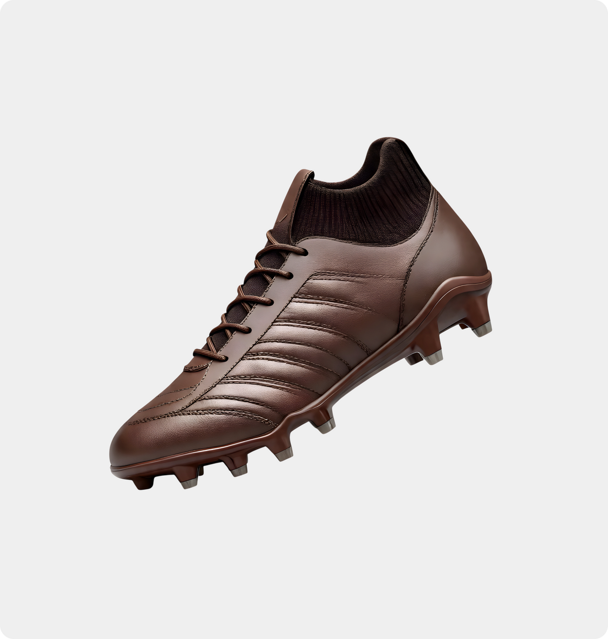 Premium leather football boots in rich brown with firm ground studs