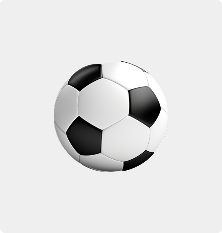 Classic black and white football on a light background