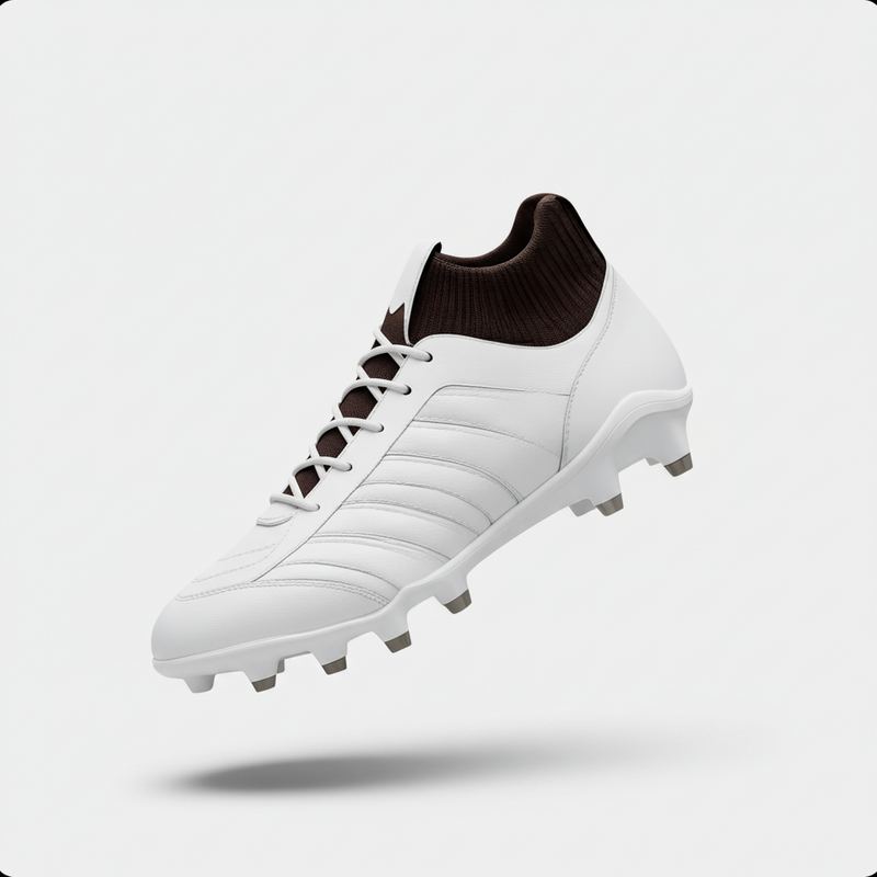 White premium leather football boots