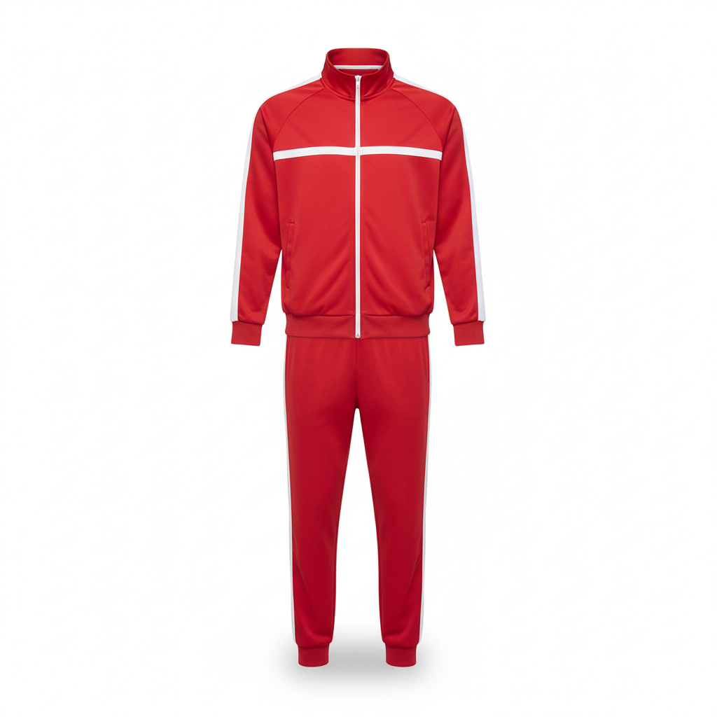 Red Running Track Suite