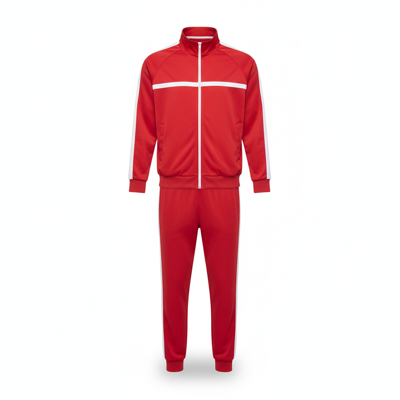 Red Running Track Suite