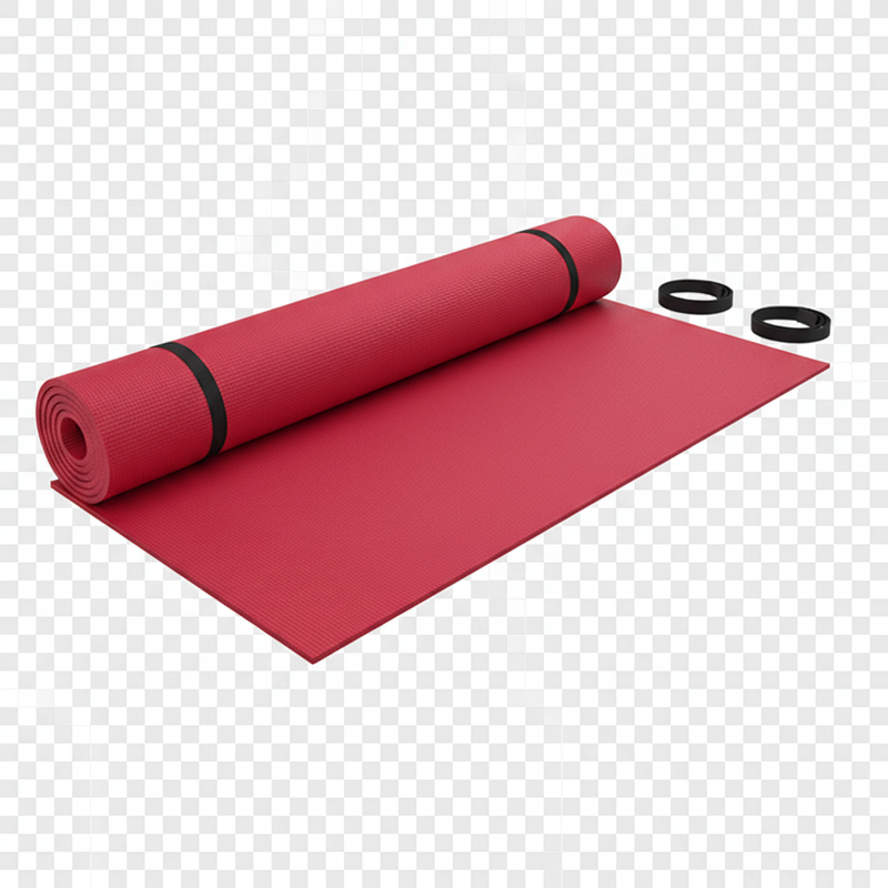 Transparent red open yoga mat
